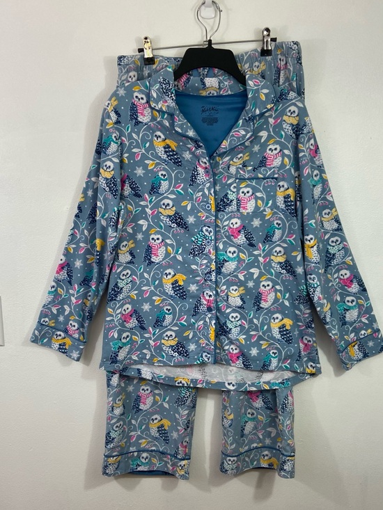 Nick & Nora Other - Nick and Nora Pajama Set Owls M Blue Cotton Flannel Pockets Arts & Crafts